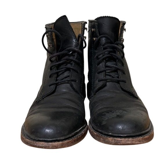 Frye combat boots black lace up classic goth alternative grunge sz 7.5 b - Picture 1 of 7